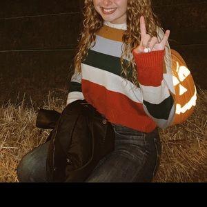 Forever 21 Striped Cropped Sweater